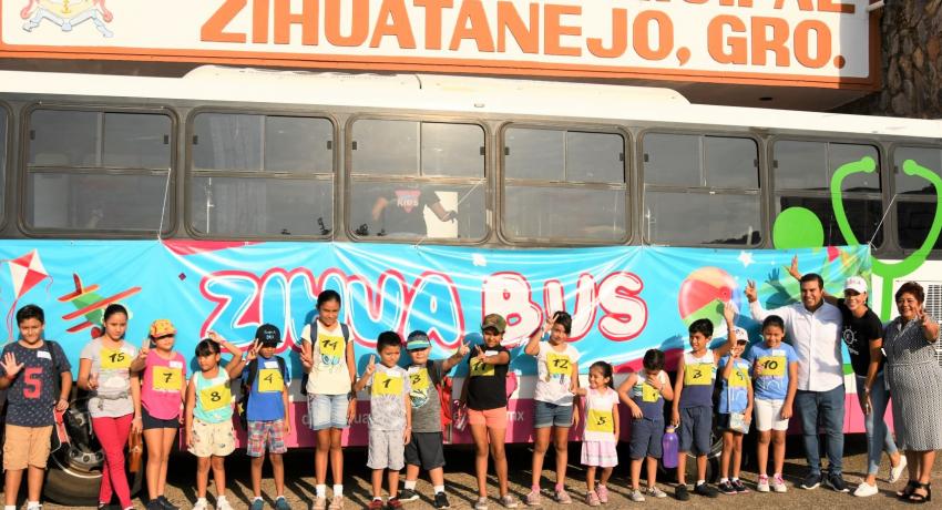 Presidente JSA y esposa LTC dan inicio a rally aventura para 15 niños del Zihua Kids