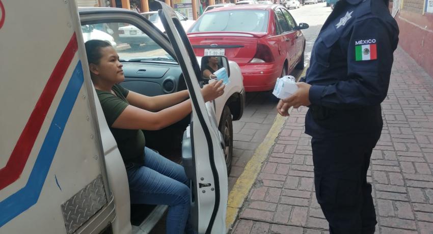 Operativo de concientización sobre uso de cubre bocas