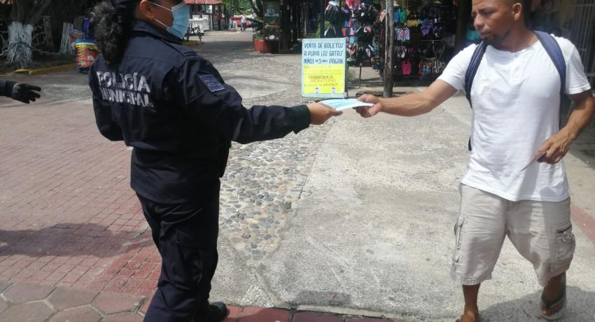 Operativo de concientización sobre uso de cubre bocas