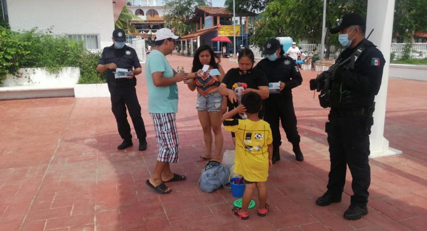 Operativo de concientización sobre uso de cubre bocas