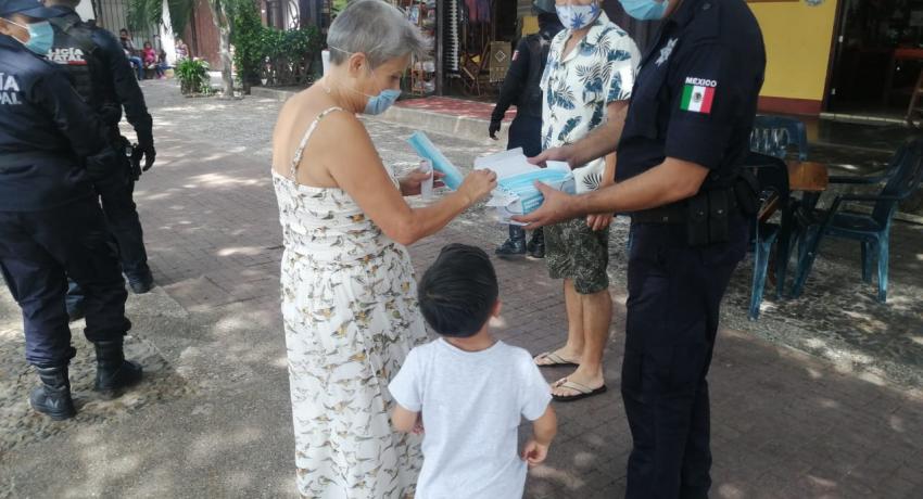 Operativo de concientización sobre uso de cubre bocas