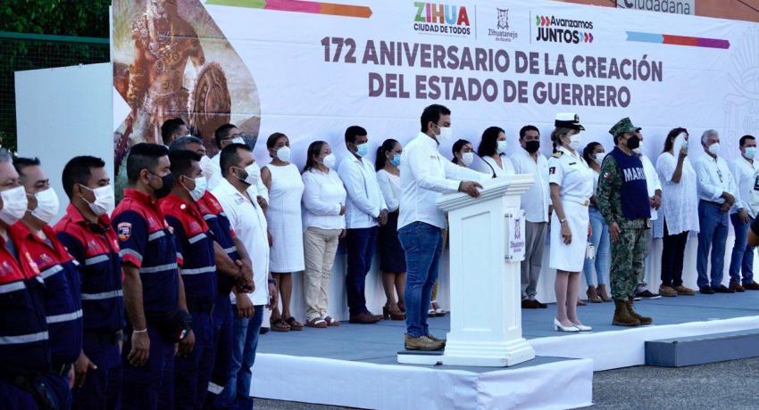 Presidente Jorge Sánchez encabeza conmemoración de la Erección del Estado de Guerrero