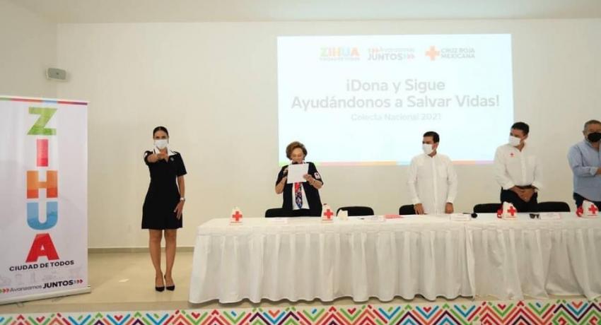 Presidente Jorge Sánchez Allec pone en marcha Colecta Nacional de Cruz Roja  Zihuatanejo 2021