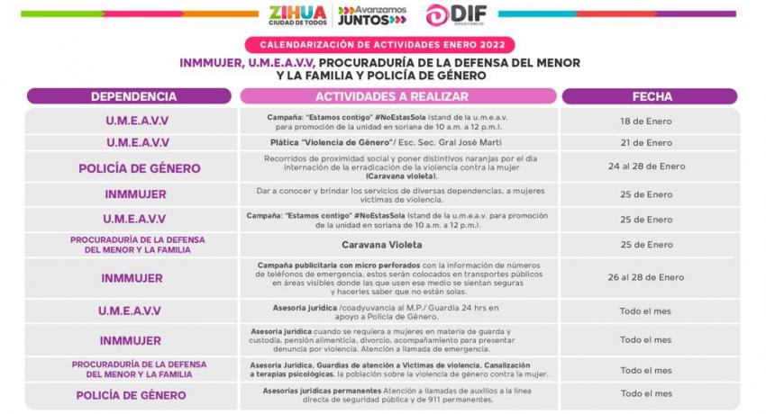 CALENDARIO ENERO 2022