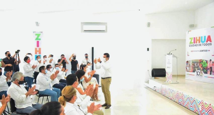 Juntos, avanzamos en transformación de Zihua: Jorge Sánchez Allec, en Informe de 100 Días
