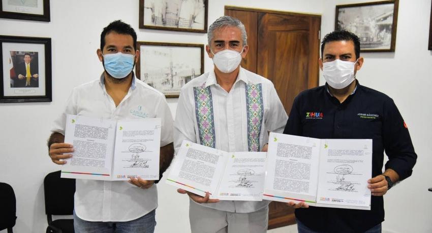 Ayuntamiento firma convenio de colaboración con Asociación de Hoteles de Ixtapa-Zihuatanejo y CANIRAC para regular ruido