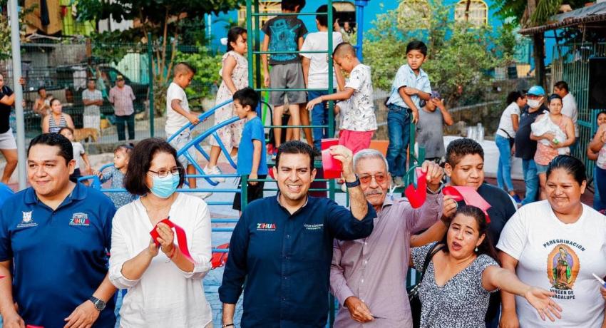 Presidente Jorge Sánchez Allec inaugura parque recreativo en colonia 16 de Septiembre.