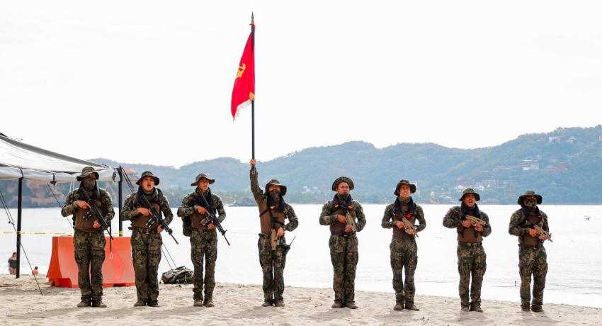 Presidente Jorge Sánchez Allec asiste a presentación de ejercicios navales de la SEMAR