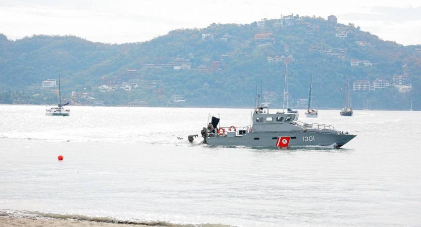 Presidente Jorge Sánchez Allec asiste a presentación de ejercicios navales de la SEMAR