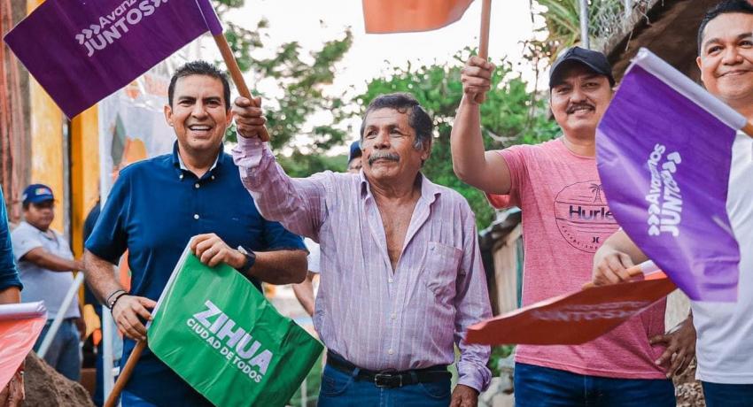 Presidente Jorge Sánchez Allec acude a colonia Primer Paso Cardenista para arrancar construcción de andador