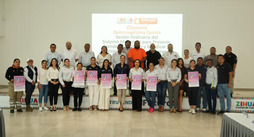 Se realiza la Quincuagésima Quinta Sesión Ordinaria del Sistema Municipal para Prevenir, Atender y Erradicar la Violencia contra las Mujeres.