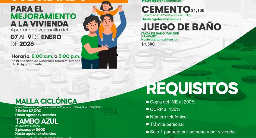 Inicia “Construyendo mi Hogar” 2026 con más beneficios.