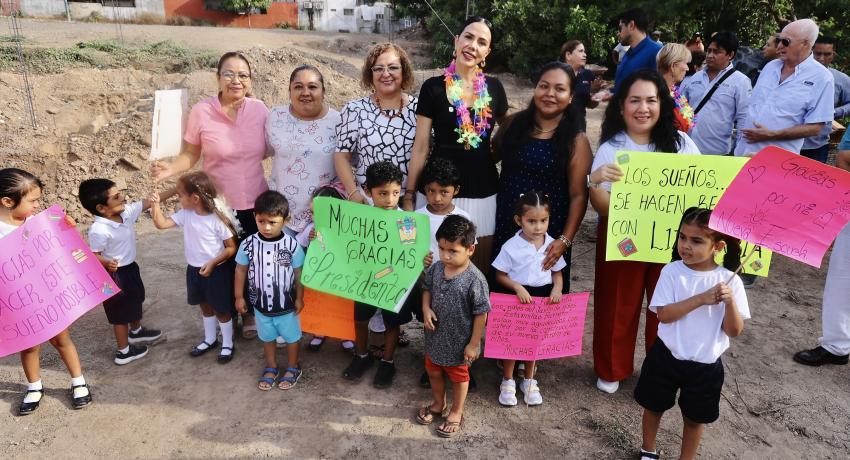 Presidenta Lizette Tapia Castro da inicio a construcción de Jardín de Niños en zona de La Puerta