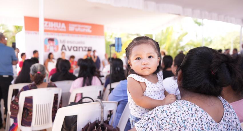Lizette Tapia inaugura aulas y sanitarios en el jardín de niños Estanislao Barreto Martínez